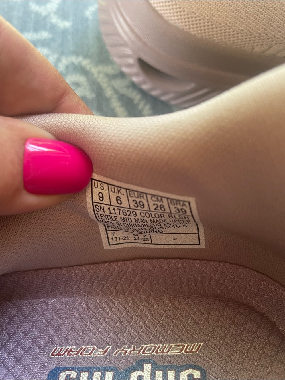 Skechers Women's Pale Pink Slip-On Athletic Sneakers - Picture 5 of 6